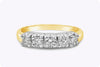 0.65 Carats Total Brilliant Round Cut Diamond Five-Stone Wedding Band in White Gold and Yellow Gold