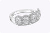 2.36 Carats Total Oval Cut Diamond Five-Stone Halo Wedding Band in Platinum