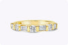 0.91 Carats Total Alternating Mixed Cut Diamond Seven-Stone Wedding Band Ring in Yellow Gold