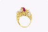 1.01 Carats Total Pink Sapphire and pearl Dome Cocktail Ring in Yellow Gold