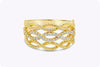 Gabriel & Co 0.45 Carats Total Brilliant Round Cut Three-Row Infinity Style Fashion Ring in Yellow Gold