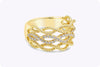 Gabriel & Co 0.45 Carats Total Brilliant Round Cut Three-Row Infinity Style Fashion Ring in Yellow Gold