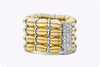 0.22 Carats Total Round Diamond Four-Row Flexible Fashion Ring in White and Yellow Gold