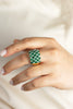 4.50 Carats Oval Cut Emerald with Diamond Fashion Ring in White and Yellow Gold