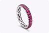 1.60 Carat Total Round Cut Ruby Micro-Pave Wedding Band Ring in White Gold