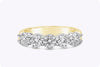 1.64 Carats Total Round Diamond Five-Stone Wedding Band Ring in Yellow Gold