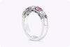 1.62 Carat Total Alternating Pink Sapphire and Diamond Five-Stone Wedding Band Ring in Platinum