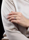 1.66 Carats Total Round Pink Sapphire and Diamond Five-Stone Wedding Band in Platinum