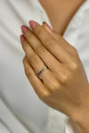 1.23 Carats Total Round Cut Multi-Gemstone Eternity Wedding Band in White Gold