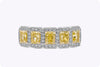 1.51 Carats Fancy Yellow Diamond Halo Five-Stone Wedding Band in Yellow Gold and Platinum