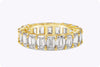 8.03 Carats Total Emerald Cut Diamond Eternity Wedding Band in Yellow Gold