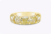 5.42 Carats Total Radiant Cut Fancy Yellow Diamond Five-Stone Wedding Band in Yellow Gold