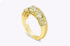 5.42 Carats Total Radiant Cut Fancy Yellow Diamond Five-Stone Wedding Band in Yellow Gold