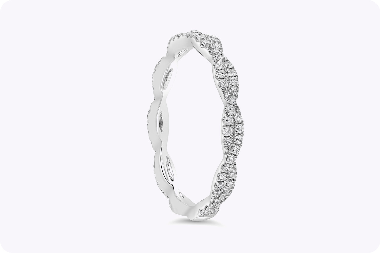 0.36 Carats Total Round Diamond Infinity Eternity Wedding Band Ring in White Gold