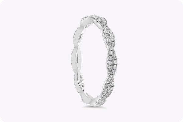 0.36 Carats Total Round Diamond Infinity Eternity Wedding Band Ring in White Gold