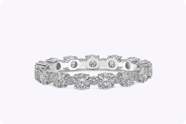 1.49 Carats Total Brilliant Round Cut Diamond Eternity Wedding Band in White Gold