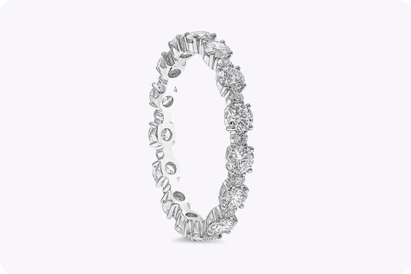 1.49 Carats Total Brilliant Round Cut Diamond Eternity Wedding Band in White Gold