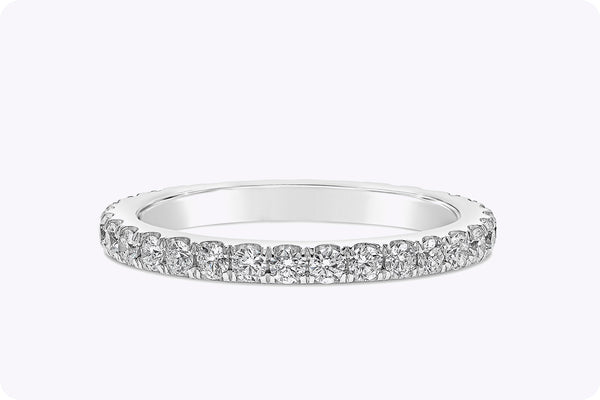 0.65 Carat Round Diamond Eternity Wedding Band Ring in Platinum