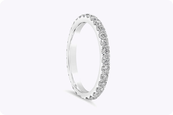 0.65 Carat Round Diamond Eternity Wedding Band Ring in Platinum