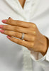1.15 Carats Total Bright Round Pink and White Diamond Five-Row Wedding Band in Rose Gold and Platinum
