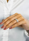 6.98 Carats Total Emerald Cut Diamond Eternity Wedding Band in Platinum