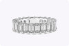 6.98 Carats Total Emerald Cut Diamond Eternity Wedding Band in Platinum