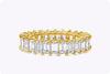 4.15 Carats Total Emerald Cut Diamond Eternity Wedding Band in Yellow Gold