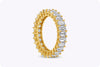 4.15 Carats Total Emerald Cut Diamond Eternity Wedding Band in Yellow Gold