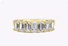 2.25 Carats Total Emerald Cut Diamond Seven-Stone Wedding Band in Yellow Gold