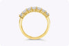 2.25 Carats Total Emerald Cut Diamond Seven-Stone Wedding Band in Yellow Gold