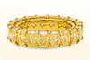 7.80 Carats Total Radiant Cut Fancy Yellow Diamond Eternity Wedding Band in Yellow Gold