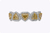 1.75 Carats Total Heart-Shaped Diamond Halo Five-Stone Fashion Ring in Yellow Gold & Platinum