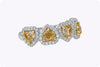1.75 Carats Total Heart-Shaped Diamond Halo Five-Stone Fashion Ring in Yellow Gold & Platinum