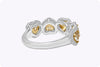 1.75 Carats Total Heart-Shaped Diamond Halo Five-Stone Fashion Ring in Yellow Gold & Platinum
