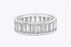 6.97 Carats Total Baguette Cut Diamond Eternity Wedding Band in Platinum