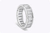 6.97 Carats Total Baguette Cut Diamond Eternity Wedding Band in Platinum