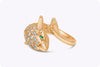 1.15 Brilliant Round Diamond and Emerald Dolphin Fashion Ring in Yellow Gold