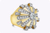 2.06 Carats Total Brilliant Round Cut Diamond Carousel Cocktail Ring in Yellow Gold and Platinum