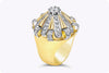 2.06 Carats Total Brilliant Round Cut Diamond Carousel Cocktail Ring in Yellow Gold and Platinum