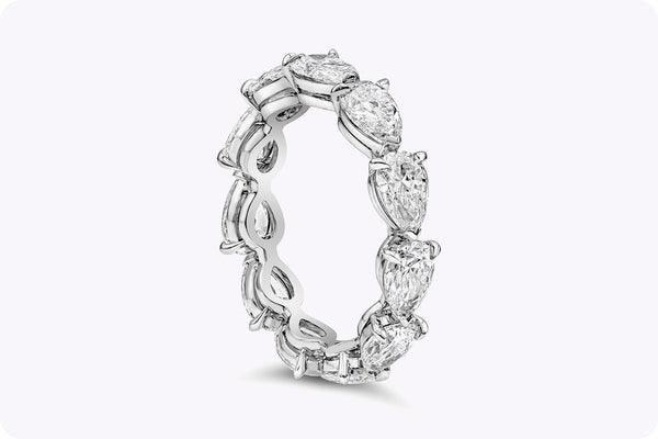 3.51 Carats Total Pear Shape Diamond Eternity Wedding Band in Platinum