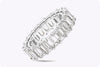 7.98 Carat Total Emerald Cut Diamond Eternity Wedding Band Ring in Platinum