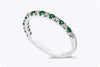 0.28 Carat Alternating Green Emerald and Diamond Wedding Band in White Gold