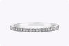 0.13 Carat Round Diamond Half-Way Wedding Band Ring in White Gold