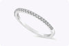 0.13 Carat Round Diamond Half-Way Wedding Band Ring in White Gold