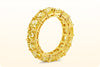 GIA Certified 10.83 Carat Total Fancy Yellow Diamond Eternity Wedding Band Ring in Yellow Gold