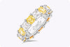 8 Carat Alternating Fancy Yellow and White Diamond Two Tone Eternity Band in Yellow Gold & Platinum