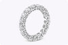3.71 Carats Round Diamond Eternity Wedding Band Ring in Platinum