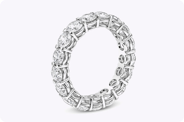 3.71 Carats Round Diamond Eternity Wedding Band Ring in Platinum