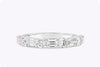 1.37 Carat Alternating Round and Emerald Cut Diamonds Wedding Band Ring in Platinum
