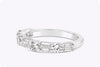 1.37 Carat Alternating Round and Emerald Cut Diamonds Wedding Band Ring in Platinum